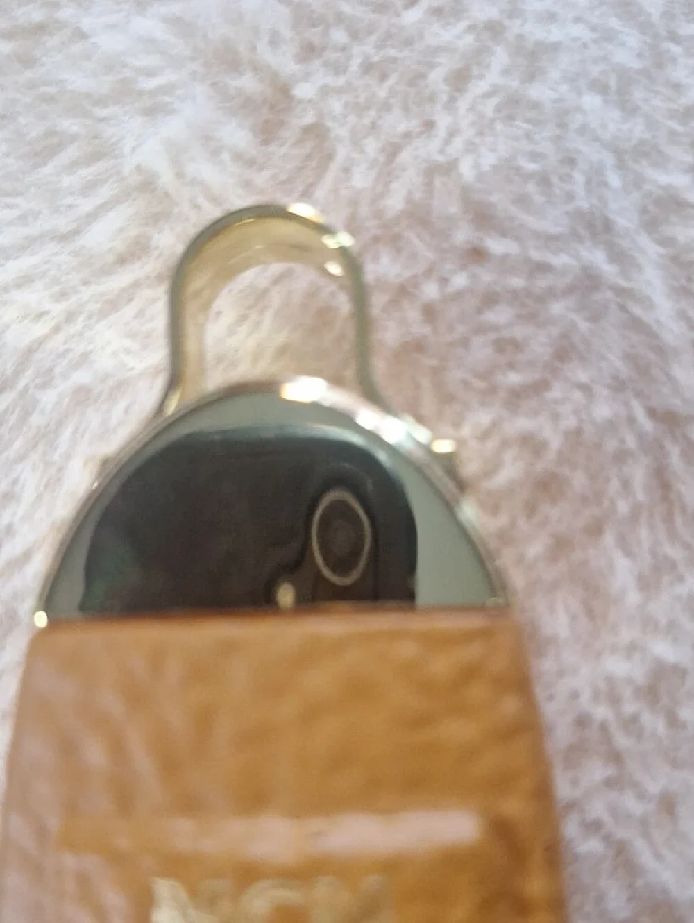 MCM Tan Leather Mini Bag Charm with Gold Accents 5 Ml Dabber. New No Box.